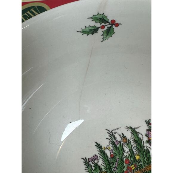 Spode Christmas Tree 2009 Annual Collection 6" Candy Bowl In Box-Cracked - Picture 9 of 13
